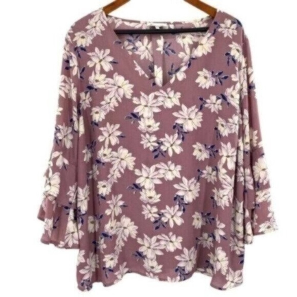 Anthropologie Skies Are Blue Women’s Pink Floral Blouse Top